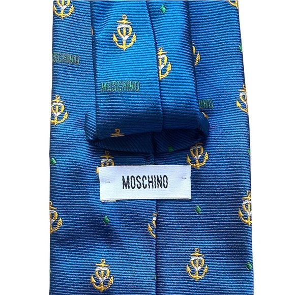 Moschino Silk Anchor Print Tie - Picture 1 of 4